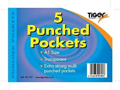 20 x Portrait A1 Glass Clear Plastic Wallets Strong Art Poly Punched Pockets