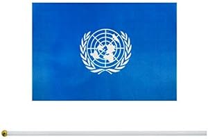 50 Pack United Nations Flag on Sticks for Party or Parade Decorations