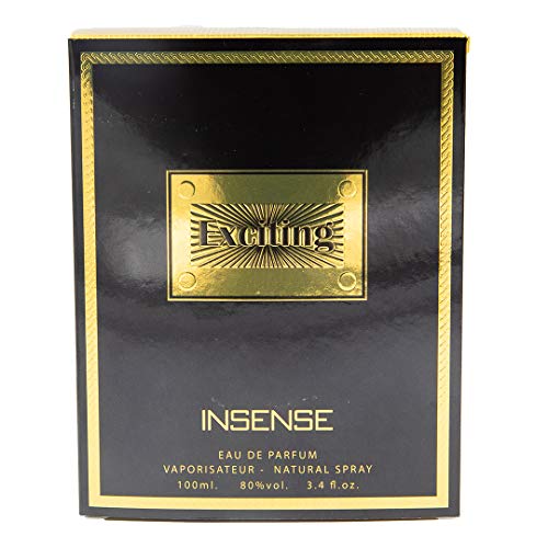 Dumont Exciting Insense (3.4 Oz) Eau De Perfum – Unisex Perfume Body Spray For Men, Women, Him, Her - Long Lasting Cologne With Lemon, Herb, Honey, Amber, Chocolate Scent #TOP3