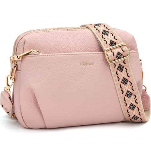 Image of HILAEX Crossbody Bags for Women RFID Blocking & Anti-Theft Function, Cross Body Bag Women Multiple Pockets, PU Leather Shoulder Bag with Adjustable Wide Strap