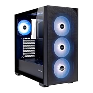 UNYKAch Caja ATX Revelat Mesh Black – Torre Gaming con 4 Ventiladores ARGB, USB 3.0 & USB C Gen2, Lateral de Cristal Templado, Soporta Tarjetas gráficas hasta 425 mm y refrigeración líquida 360 mm