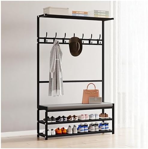 4-in-1 Coat Rack Entryway Bench with Shoe Storage - Versatile Hall Tree Stand for Coats, Hats & Shoes - Perfect for Hallway, Bedroom, Living Room & Entryway nization
