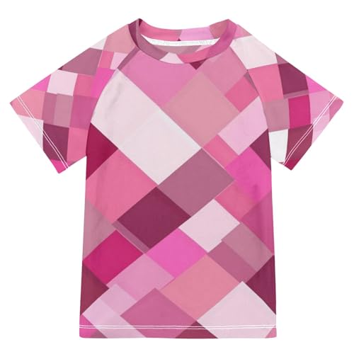 KLL Little Girls Bathing Suitt Short Sleeve Childrens Bathing Suits 4T Rhomboid Neutral