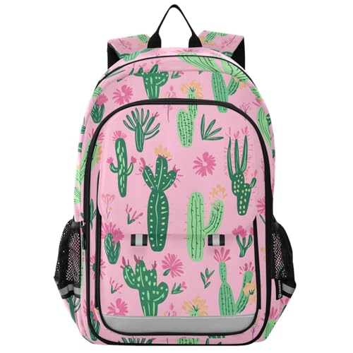 Sac à dos ordinateur portable enfants au motif cactus branché pour le lycée et les sorties