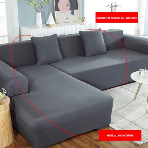 Couverture canape en forme L en soie laiteuse extensible haute densité - 4