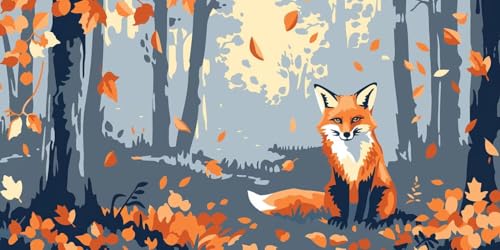 Diamond Painting Le renard d'automne 30x60cm Kit Broderie Diamant 5D
