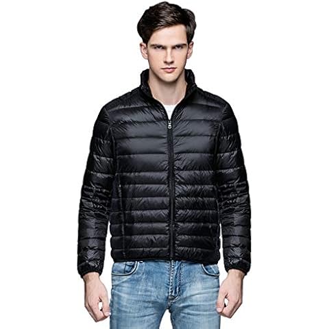 Camii Mia Mens Puffer Jacket Packable Down Jacket Lightweight Water Resistant Coats Puffer Jacket Men (X-Large, Black) Cover