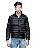 Camii Mia Mens Puffer Jacket Packable Down Jacket Lightweight Water Resistant Coats Puffer Jacket Men (X-Large, Black)