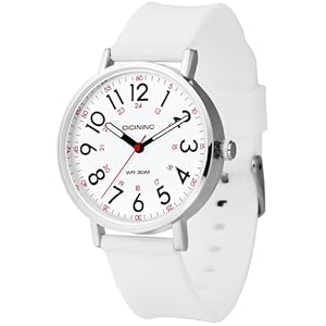 Watch with Second Hand Nursing for Women, Analog Watches for Nurses, 12/24 Hour Military Time, Easy Read Dial, Colorful Silicone Band