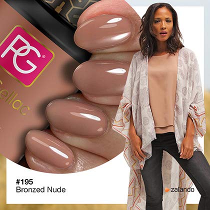 Pink Gellac Shellac Gel Nagellack 15 ml für UV LED Lampe | 195 Bronzed Nude Braun | Gel Nail Polish for UV Nail Lamp… – Bild 3