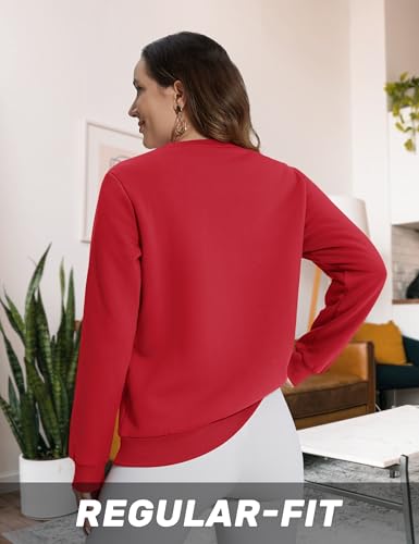 Image of TACVASEN Women's Crewneck Sweatshirt Fleece Lined Sherpa Pullover Winter Shirt Warm Sweaters Long Sleeve Tops