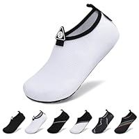 SAGUARO Escarpines Hombre Mujer Zapatos de Agua Secado Rápido Zapatillas Acuáticos Antideslizantes Calzado Playa para Piscina Surf Buceo Rio Natación Vela (Blancanieves,42/43 EU)
