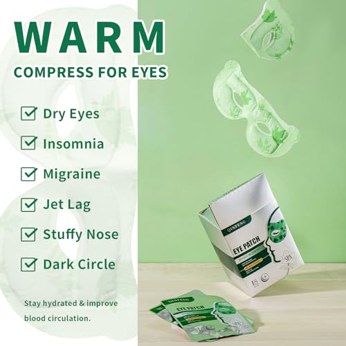 QINFENG 18 pacotes de máscaras de olhos a vapor para olhos secos, máscara de spa vazada, compressa q