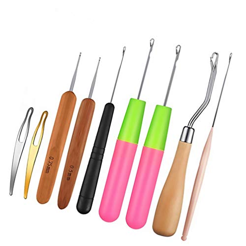 HEALLILY 9Pcs Dreadlock Conjunto de Ferramentas Trava Gancho Trava Dreadlocks Ferramenta Agulha de C