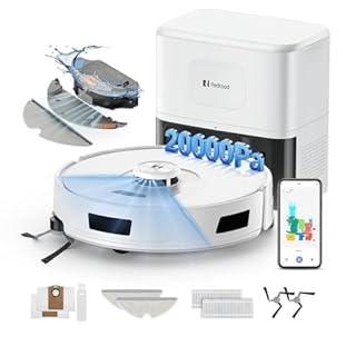 Redroad Robot aspirateur 20 000 Pa, robot aspirateur à vide automatique de 120 jours, navigation Lidar, robot aspirateur 5G/2,4 GWiFi, robot aspirateur auto-chargé pour sol, tapis, animal domestique