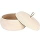 Sea Team Eleganter runder Baumwollseil-Aufbewahrungskorb mit Deckel - Multifunktionaler Organizer für Snacks, Handtücher uvm. - Ideal für Ihr Zuhause, 13 x 5.5 Zoll (Groß,Flach,Creme)