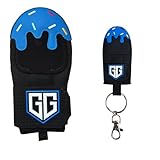 Youth Baseball/Softball Sliding Mitt w/Keychain Mini-Mitt - Ice Cream Frosted Drip with Sprinkles (Blue)