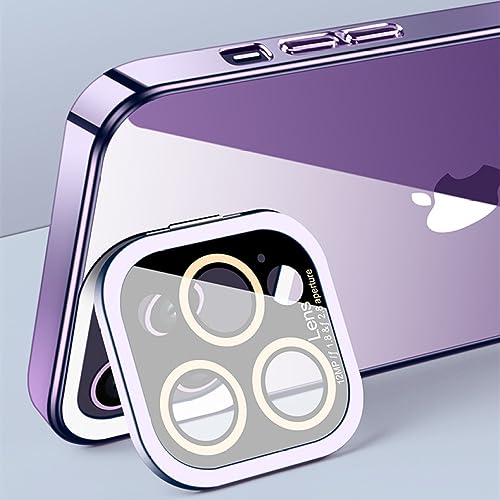 Coque transparente de charge pour iPhone 14 protecteur de lentille en verre trempé