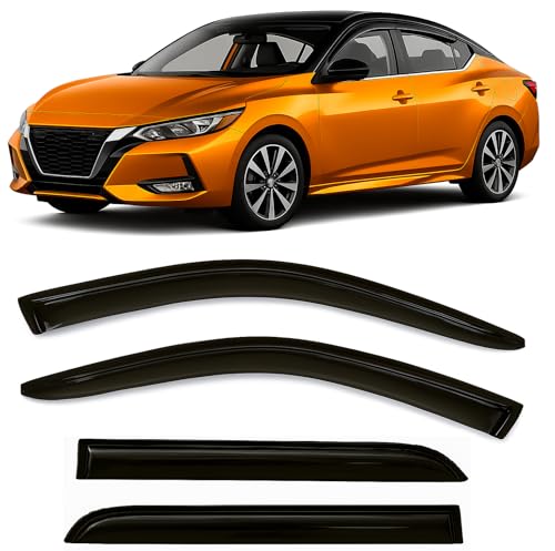 2020-2025 Tape-On Rain Guards for Nissan Sentra Side Window Visor Deflectors Extra Thick Vent Shades S SV SR 2021 2022 2023 2024