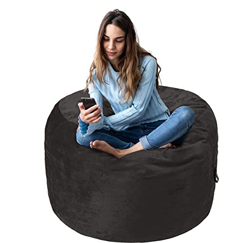 Amazon Basics Memory Foam Filled Bean Bag Chair With Microfiber Cover, 3 Ft, Grey, Solid #TOP4