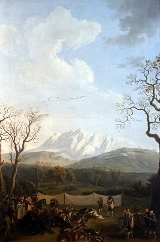 Cuadro lienzo l'inverno di Jacob Hackert decorativo para sala de estar de 60x90cm