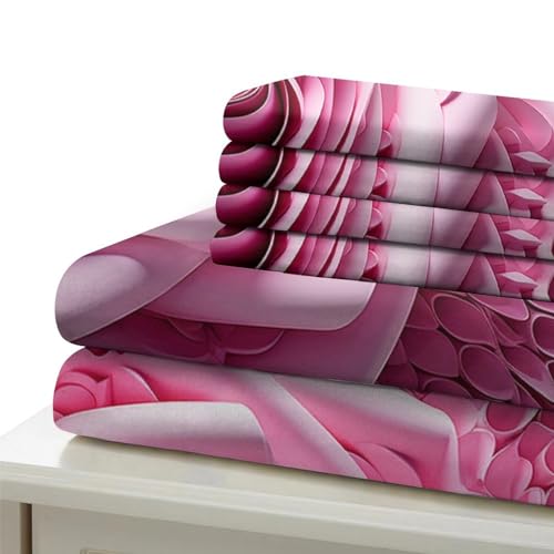 Parure de lit 3 pièces housse de couette 200x200 cm fermeture éclair fleurs roses - 6