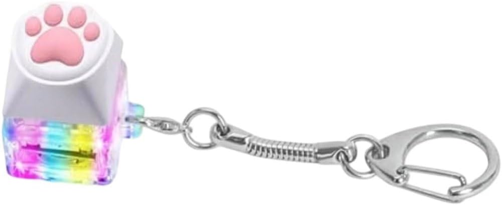 Kopexis Cute Cat Claw Keychain Key Cap Fidget Toy Keychain Keyboard Clicker Killing Time Toys for Adults