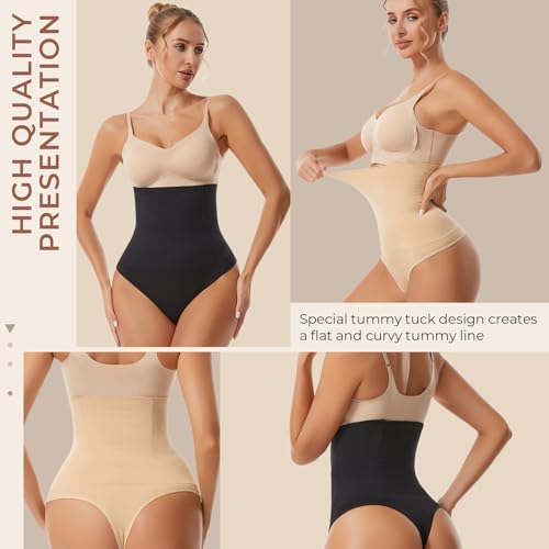 Image of Dulchany Thong Shapewear Tummy Control Underwear for Women Seamless Body Shaper Panties
