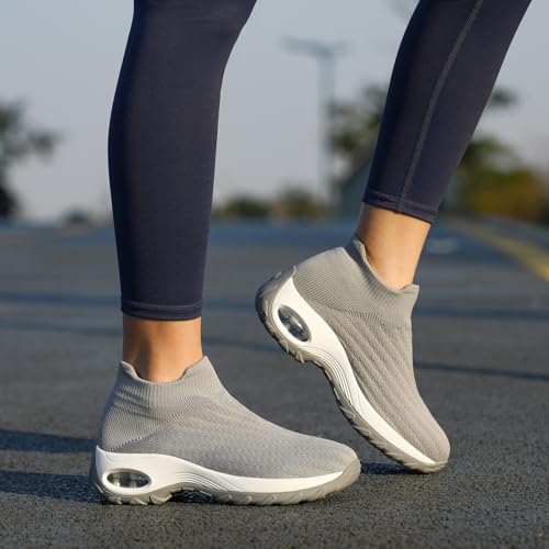 Image of HKR Women Walking Shoes Cushioned Slip On Sneakers