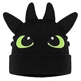 ComfyCamper Black Dragon Costume Beanie Hat - Womens Adults Women Mens Dragons Cosplay Halloween Costumes, OSFM