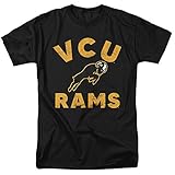 Virginia Commonwealth University Official Rams Logo Unisex Adult T-Shirt, Black, X-Large