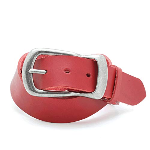 [栃木レザー] 【Lサイズ対応】【全長160cm】 40ミリ幅ベルト×エアロダイナミックバックル RC-063L-LONG (RED(レッド))