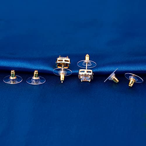 925 Sterling Silver Locking Earring Backs Replacements For Diamond Studs,14K White Gold Plated Hypoallergenic Secure Earring Backs(6 Pairs) #TOP2
