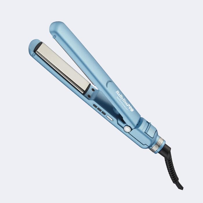 BaBylissPRO Nano Titanium 1" Mini Compact Ultra-Slim Flat Iron, Dual Voltage, Travel Flat Iron, 3 Temperature Setting, Locking Switch, Blue-BNTC4072TC