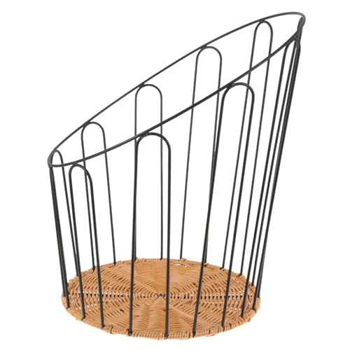 STOBAZA Baguette Basket Containers for Fruit Tabletop Fruit Basket Fruit Basket Fruit Tray Bread Baskets for Serving Bread Baskets for Kitchen Counter Rattan Baskets for Storage Iron