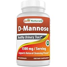 أفضل كبسولات D-Mannose الطبيعية - ملحق تطهير المسالك البولية 1500mg / الخدمة - 120 Count