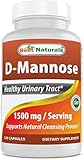 Best Naturals D-Mannose Capsules - Urinary Tract Cleanse Supplement 1500mg/Serving - 120 Count