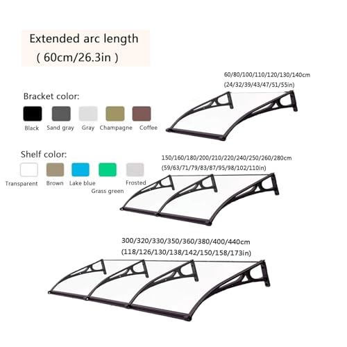 Auvent en polycarbonate avec support en aluminium pour bloquer la pluie à l'entrée
