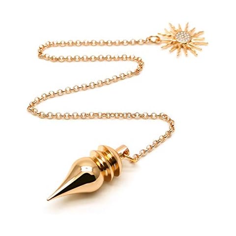 Spirit Hunter Goddess Brass Pendulum for Dowsing - Divination - Spiritual Answers (18K Gold Plated) Cover
