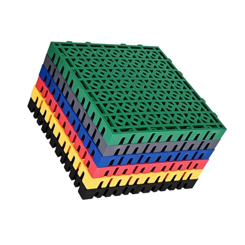 Rejilla de piso de lavado de autos de plástico espesado de 4/8/12/16/20 piezas, tabla de drenaje modular y libremente combinable, no requiere zanjas(Color6,20 pieces)