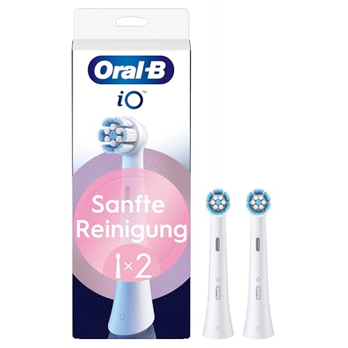 Oral-B iO Sanfte Reinigung, Original Aufsteckbürsten, geeignet für empfindliches Zahnfleisch, Weiß, 2 Stück