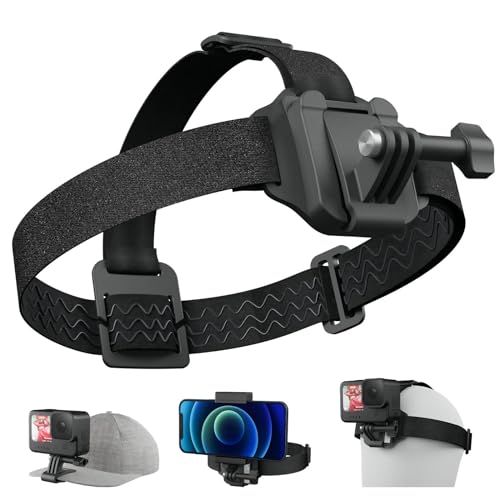 ° Fascia da testa supporto clip per tappi 2 in 1 action Imbracatura per la con clip per cellulare per la maggior parte delle camera e degli smartphone