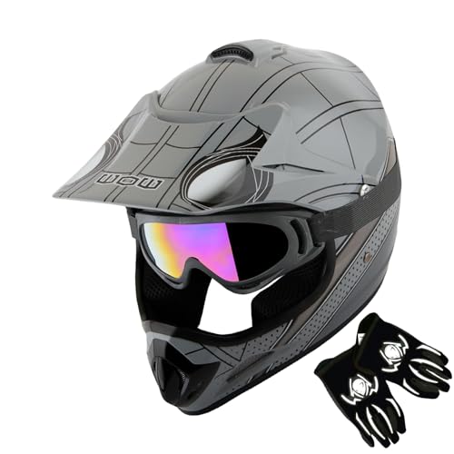 WOW Youth Kids Motocross BMX MX ATV Dirt Bike Dianosour Helmet Dragon Goggles Martian Youth Glove Bundle: HJOY MG Bundle product thumbnail 12