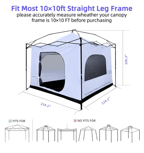 image for Joramoy Camping Cube for 10×10 Pop Up Canopy, Converts Straight Leg C