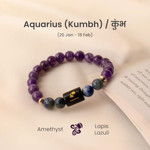 Image of Astrotalk Zodiac Crystal Bracelet | Balances Energy & Enhances Positivity | Certified Healing Crystals with Certificate | Astrology Bracelet for Man & Woman | Gift for Man & Woman