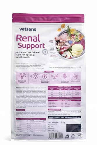 Image of Vetsens Renal Support Dog Food, Advanced Nutritional Care for Optimal Renal Health, Turkey Meat with Beet Pulp, 2 kg