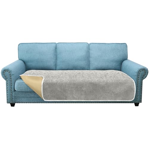 Granbest Non-Slip Sofa Seat Covers 3 Seater Thick Sofa Cover Sofa Protectors from Pets Universal for All Seasons (3 Seater, Light Grey)