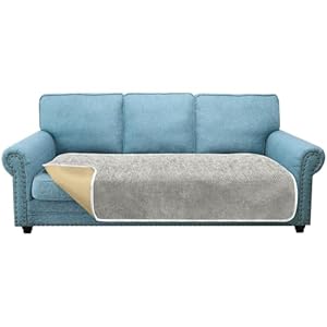 Granbest Non-Slip Sofa Seat Covers 3 Seater Thick Sofa Cover Sofa Protectors from Pets Universal for All Seasons (3 Seater, Light Grey)