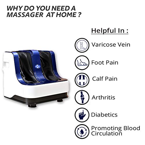 Image of JSB HF05 Ultra Leg and Foot Massager Machine for Pain Relief (With Rubber Kneading Pads), Black