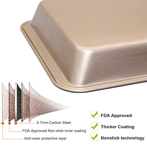 WSNB Brownie Pan, 18 Pre-Slicer Carbon Steel Baking Pans, Brownie Cutter, Brownie Tray with Oil Brush, Pre-Cut Square Molds for Oven Baking Cupcakes, Fudge & Chocolate 12 X 8 X 2 inches